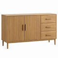 Aparador em MDF Carvalho Natural com 2 Portas e 3 Gavetas, 120 x 40 x 80 cm