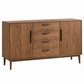 Aparador Retangular em MDF Folheado a Nogueira Castanho 160 x 40 x 85 cm